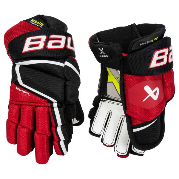 Перчатки BAUER VAPOR HYPERLITE JR (BLK/RED 10")
